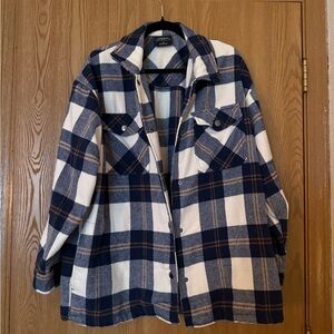 HFX Blue and White Plaid Shirt